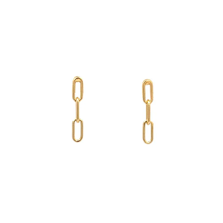 tiny chain link earrings