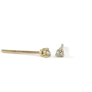 tiny champagne diamond studs- pair