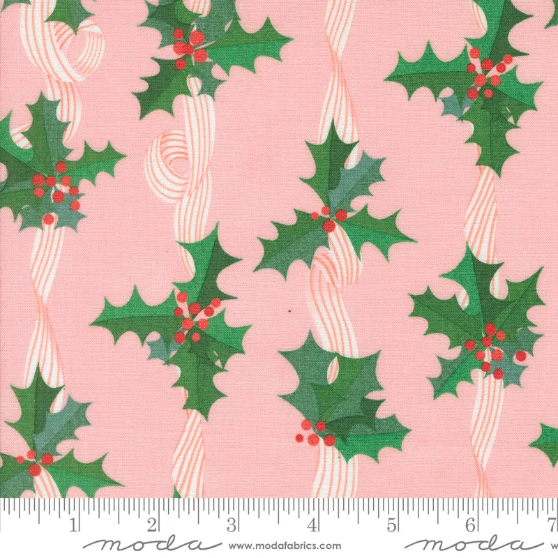 Tiny Christmas, Holly Stripes in Cotton Candy