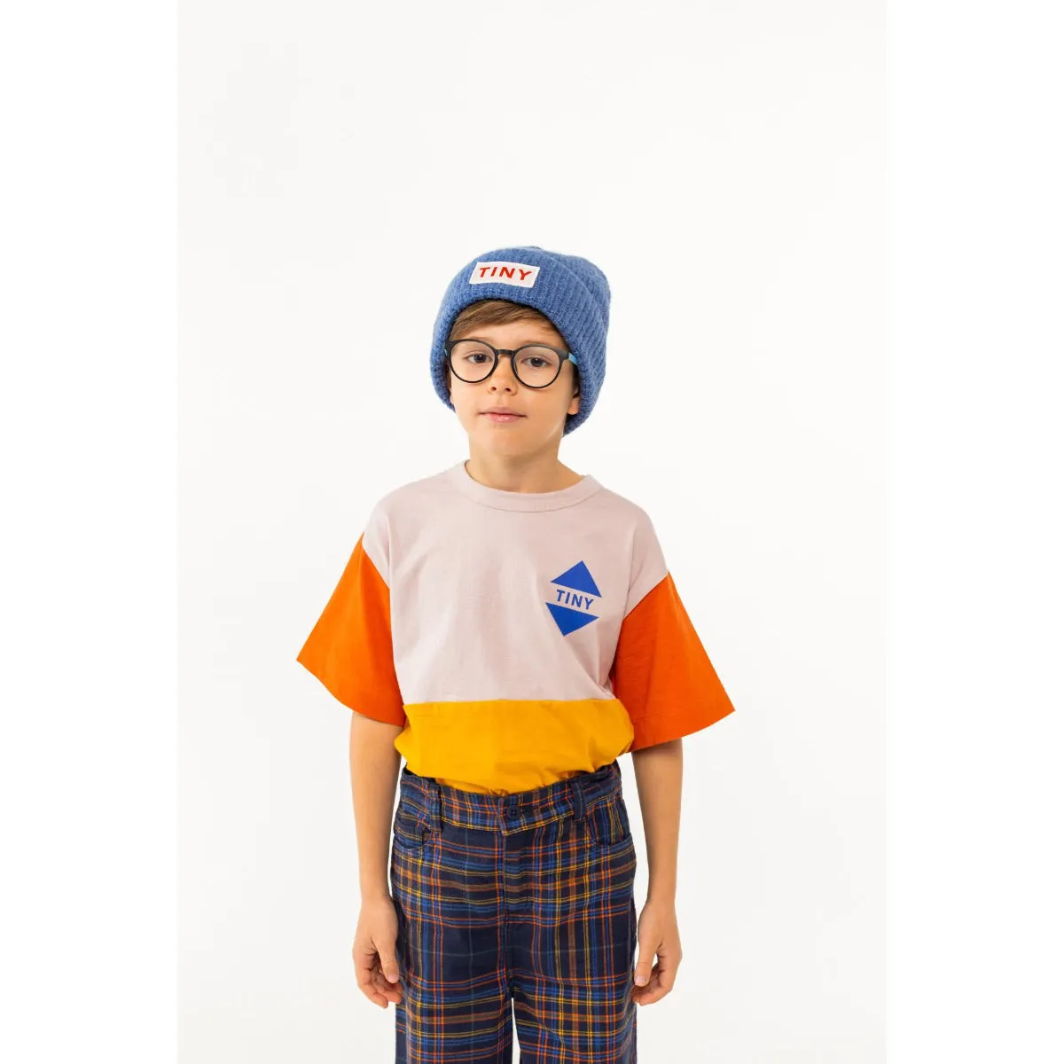 Tiny Cottons - Colour Block tee - mauve & yellow