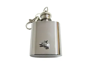 Tiny Fox Head 1 Oz. Stainless Steel Key Chain Flask
