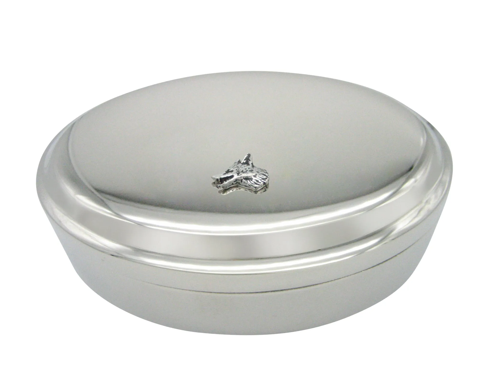 Tiny Fox Head Pendant Oval Trinket Jewelry Box