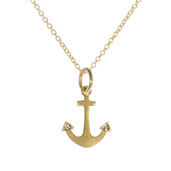 Tiny Hopeful Anchor Necklace