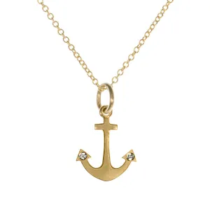 Tiny Hopeful Anchor Necklace