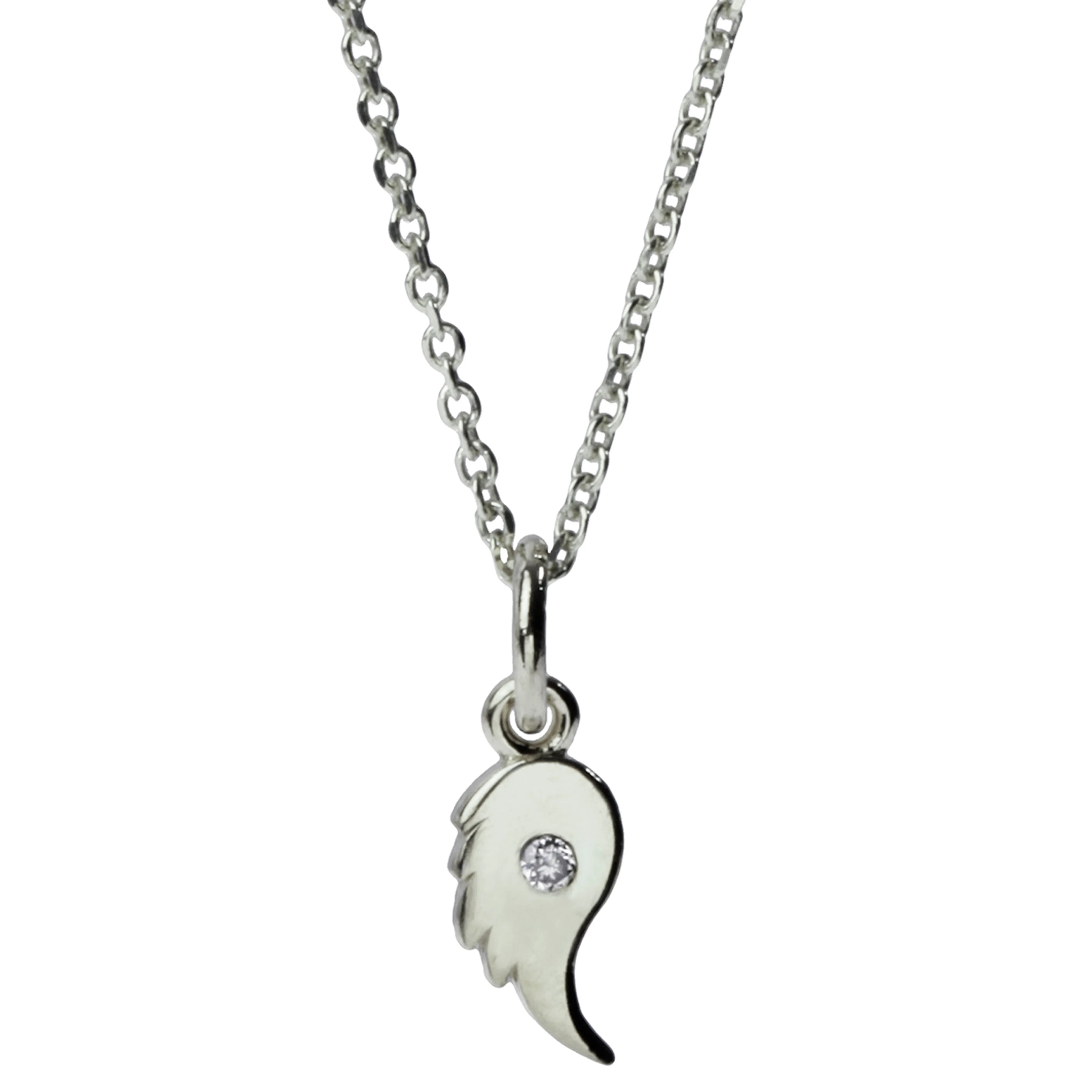 Tiny Love Angel Wing Diamond Necklace