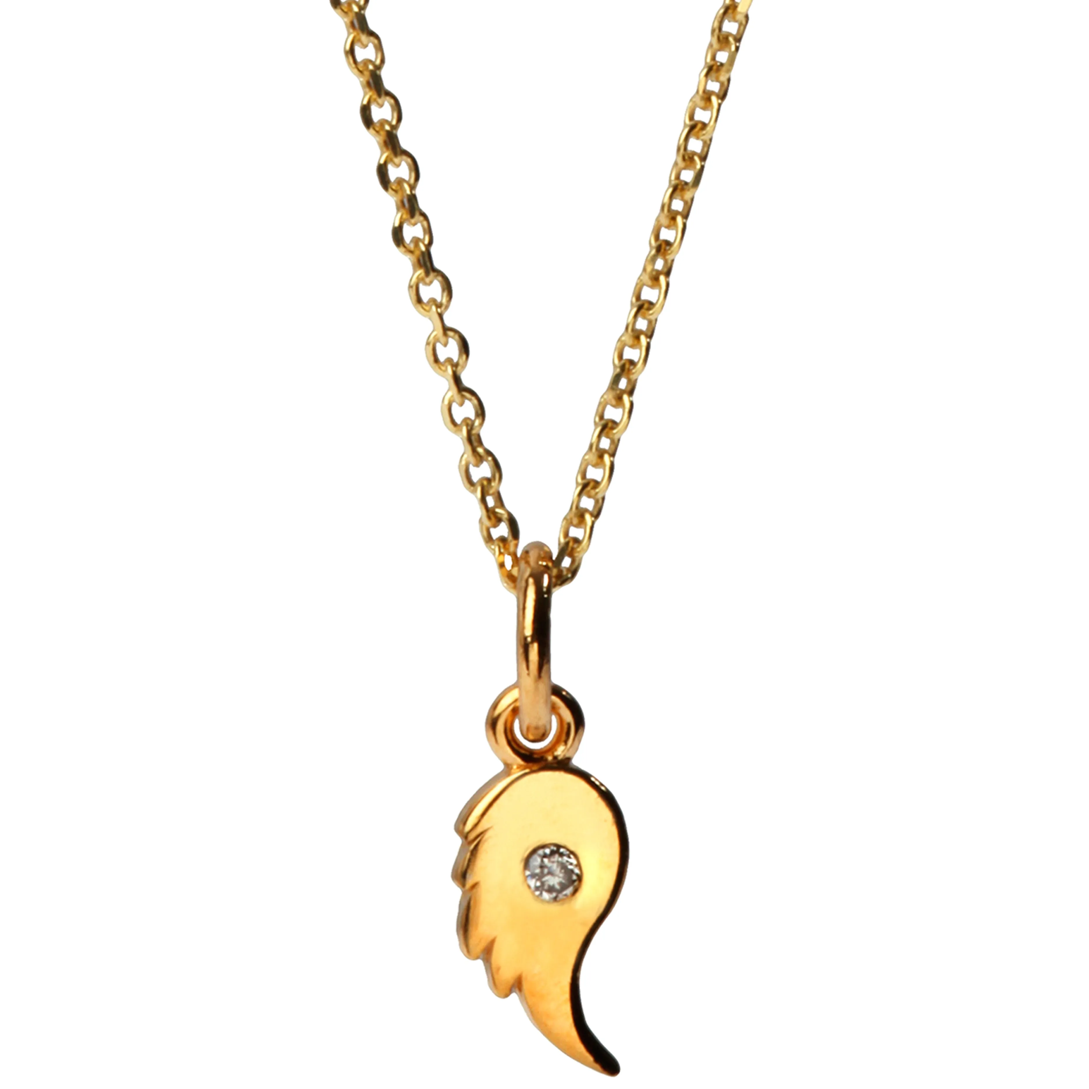 Tiny Love Angel Wing Diamond Necklace