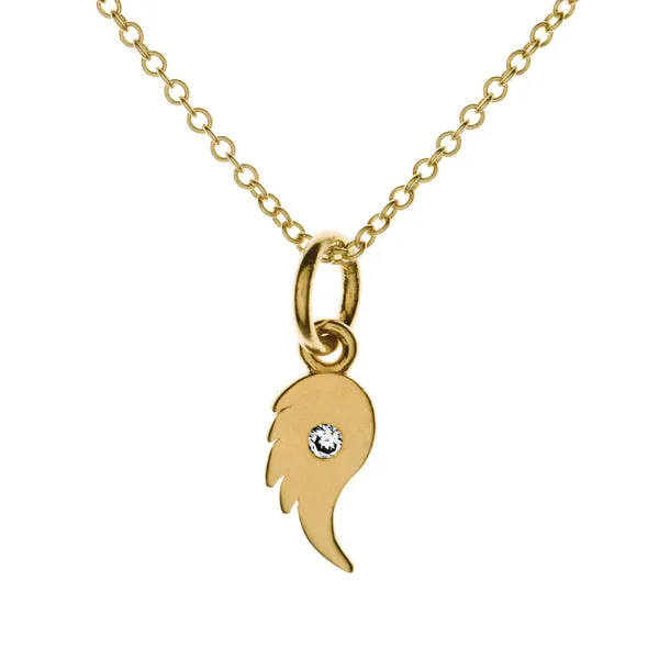 Tiny Love Angel Wing Diamond Necklace