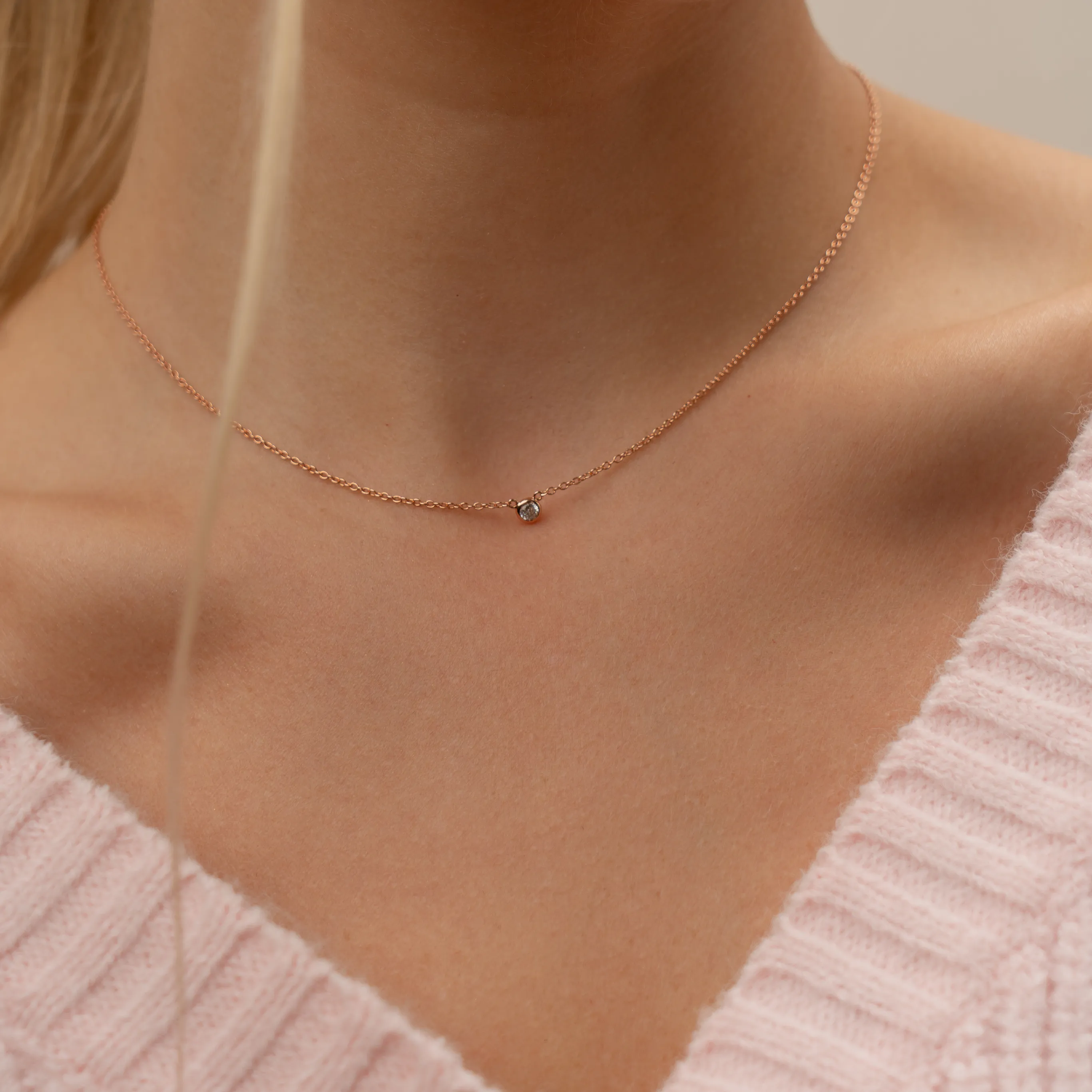 TINY SINGLE STONE NECKLACE