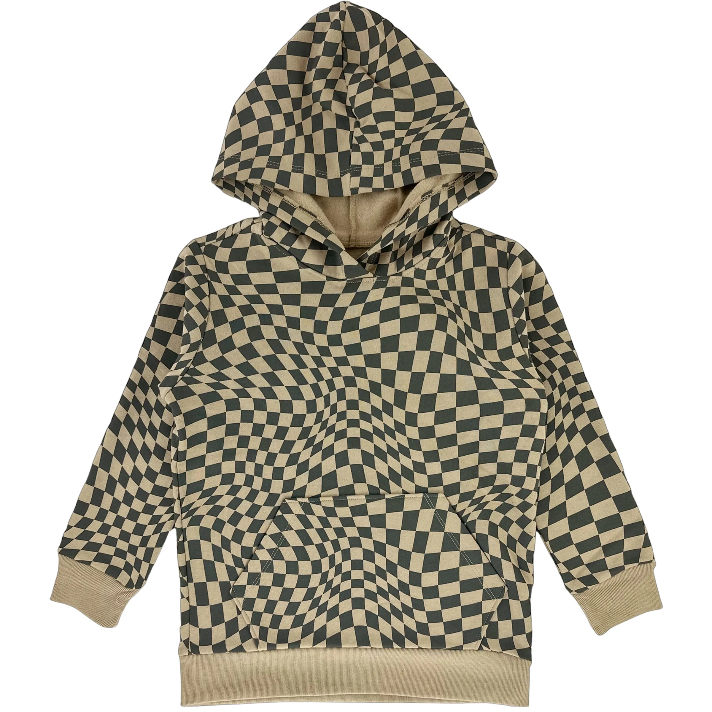 Tiny Whales Check It Hoodie - Wheat