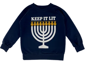 Tiny Whales Keep It Lit Navy Sweatshirt