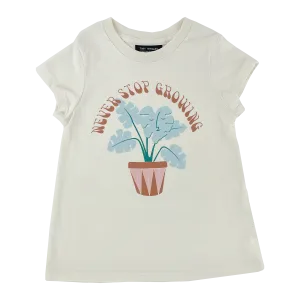 Tiny Whales Never Stop Growing Natural Girls Crew S/S Tee