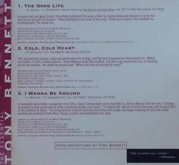 Tony Bennett: The Essential Tony Bennett (A Retrospective) (CD, Comp)