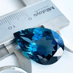 Topaz - London Blue Pear Cut - 26.35ct