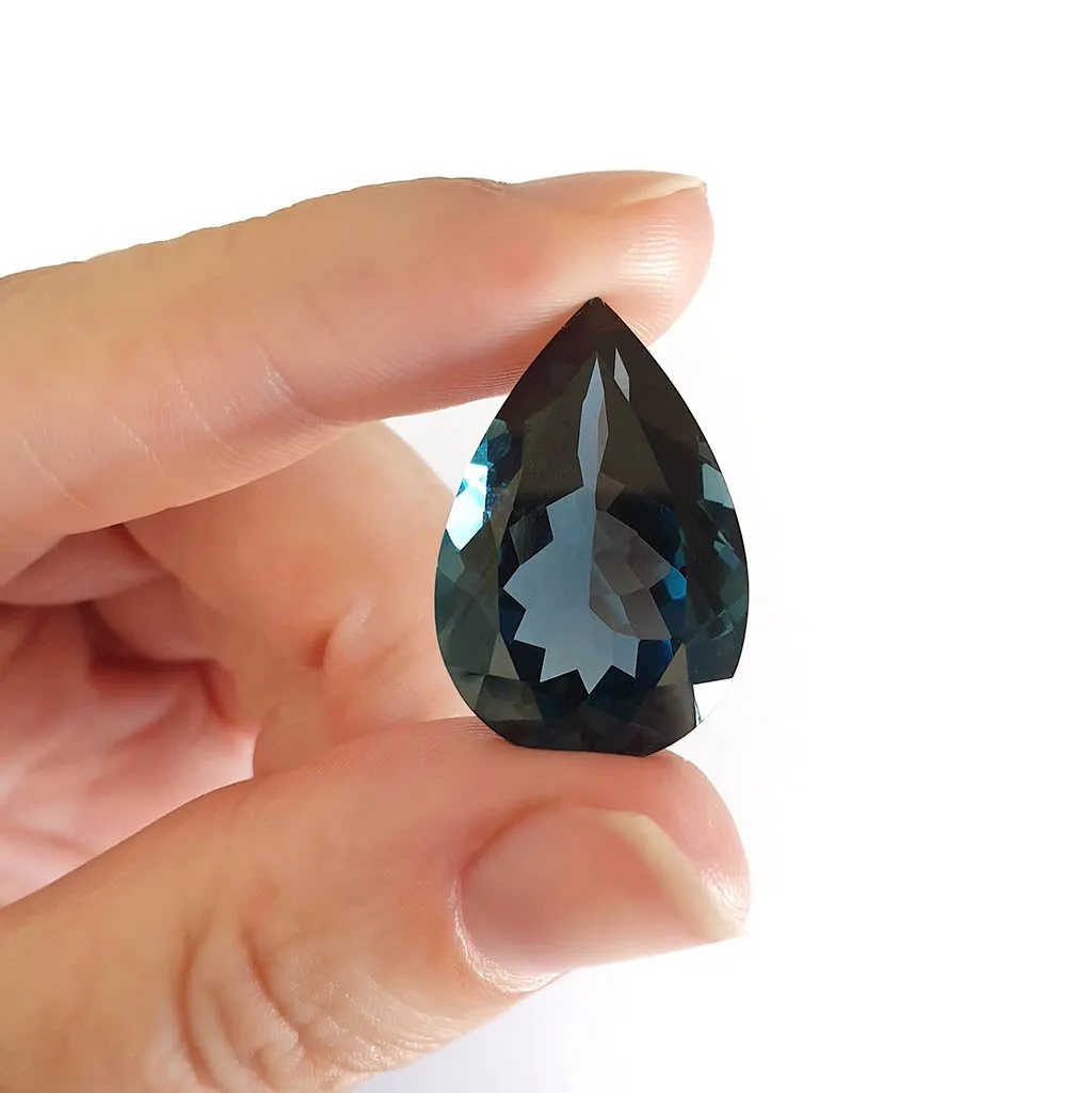 Topaz - London Blue Pear Cut - 26.35ct