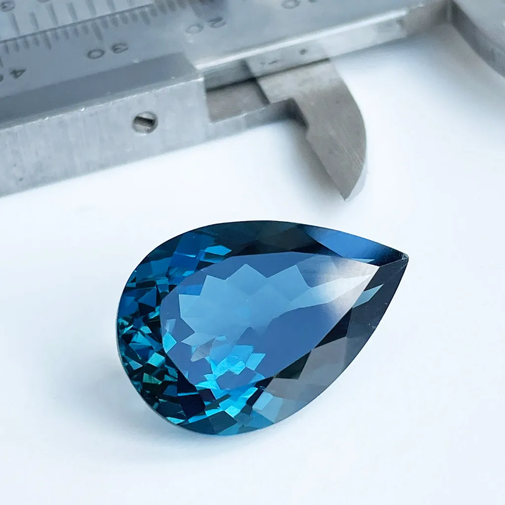 Topaz - London Blue Pear Cut - 26.35ct