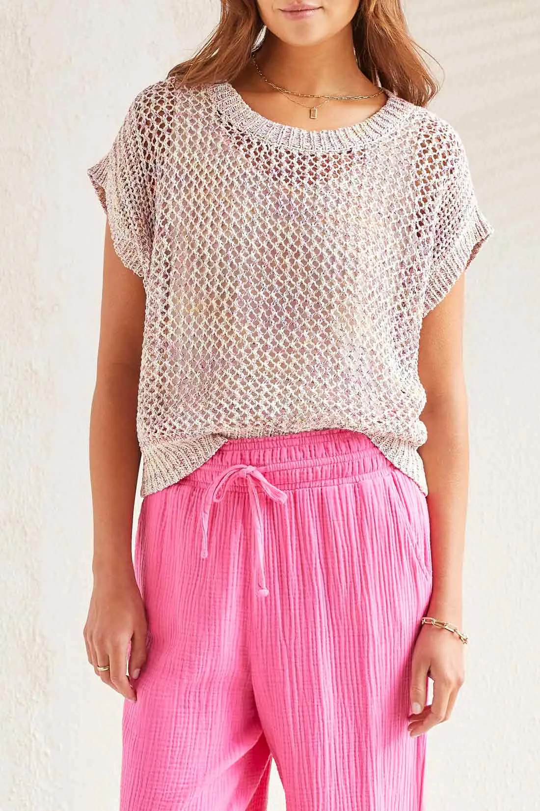 Tribal Open Knit Sweater Top