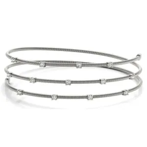 Trifecta Wire Moissanite or Diamond Bangle