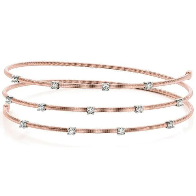 Trifecta Wire Moissanite or Diamond Bangle