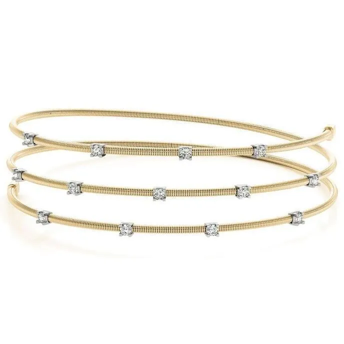 Trifecta Wire Moissanite or Diamond Bangle