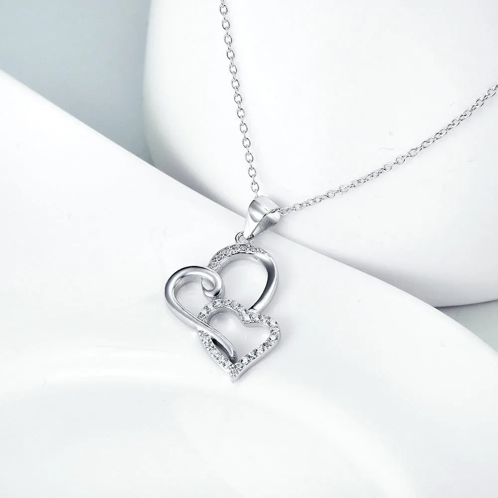Two Hearts Together Pendant Necklace