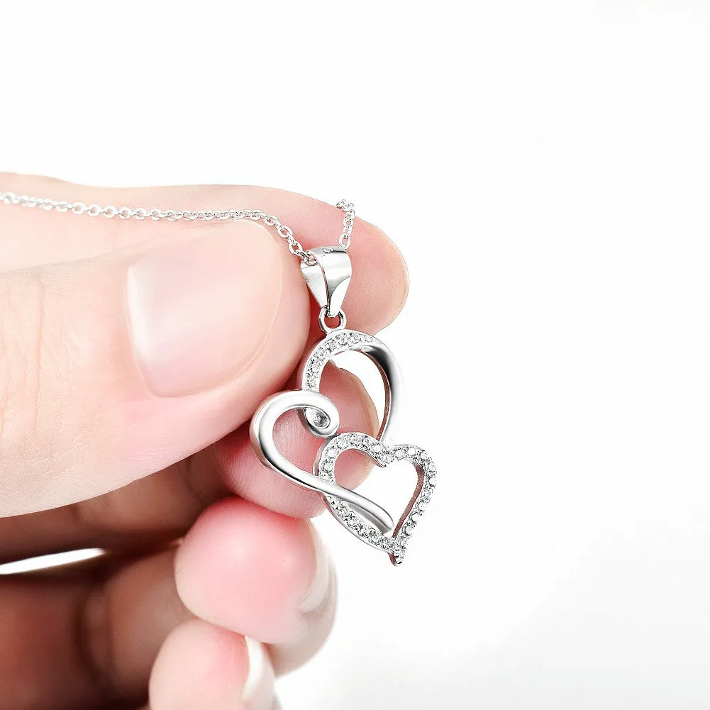 Two Hearts Together Pendant Necklace