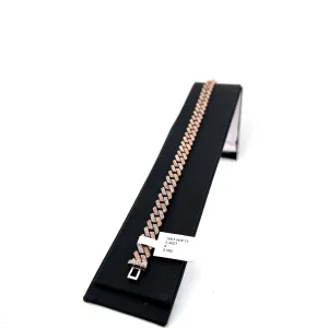 Two tone sharp edge cuban bracelet