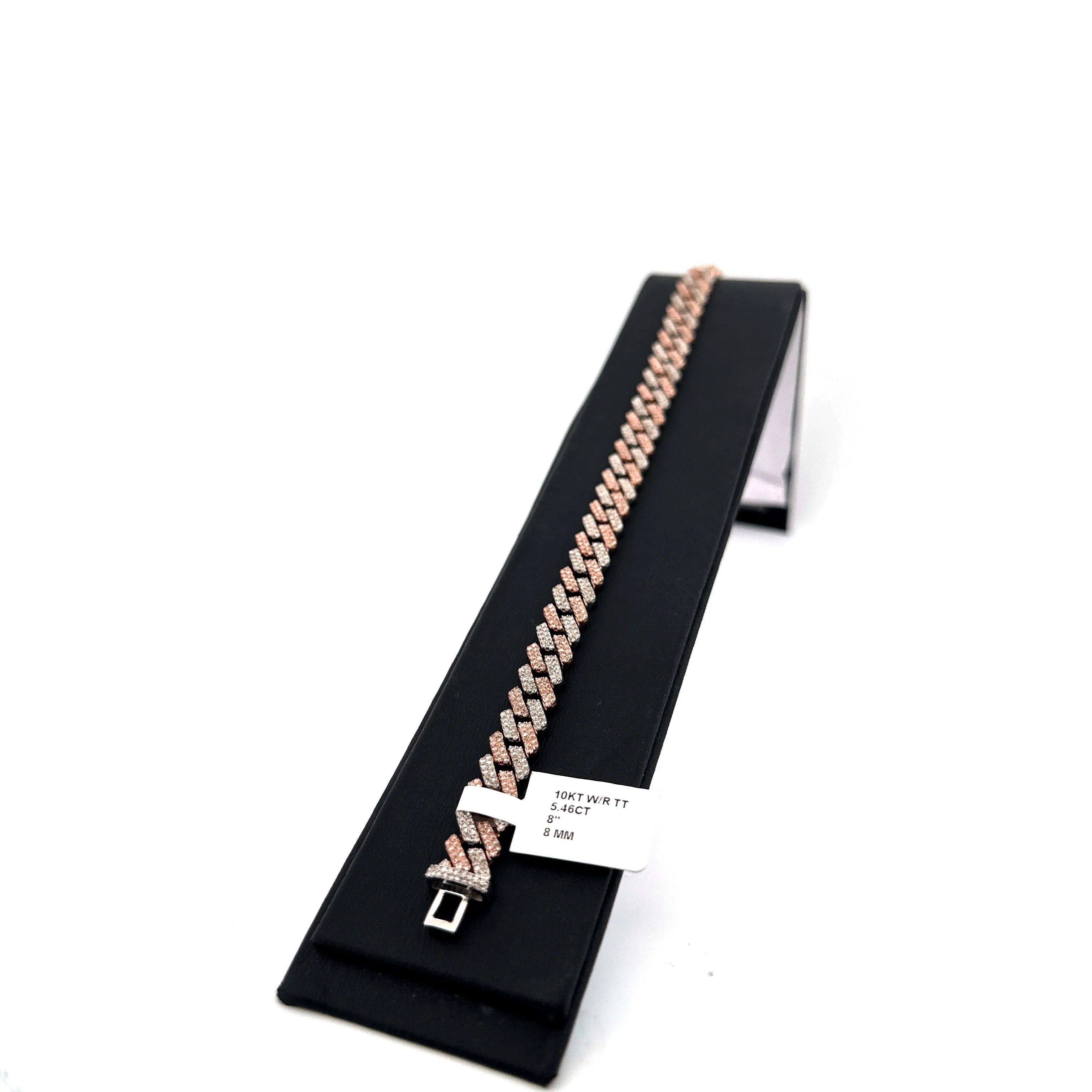 Two tone sharp edge cuban bracelet