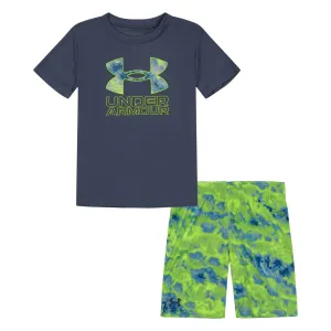 Under Armour Boy's UA Ridge Dye Big Logo Set - Downpour Gray