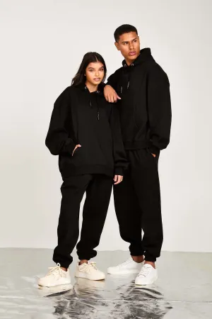 Unisex Sweat Shirt  Loose Fit Solid Hoodie Black