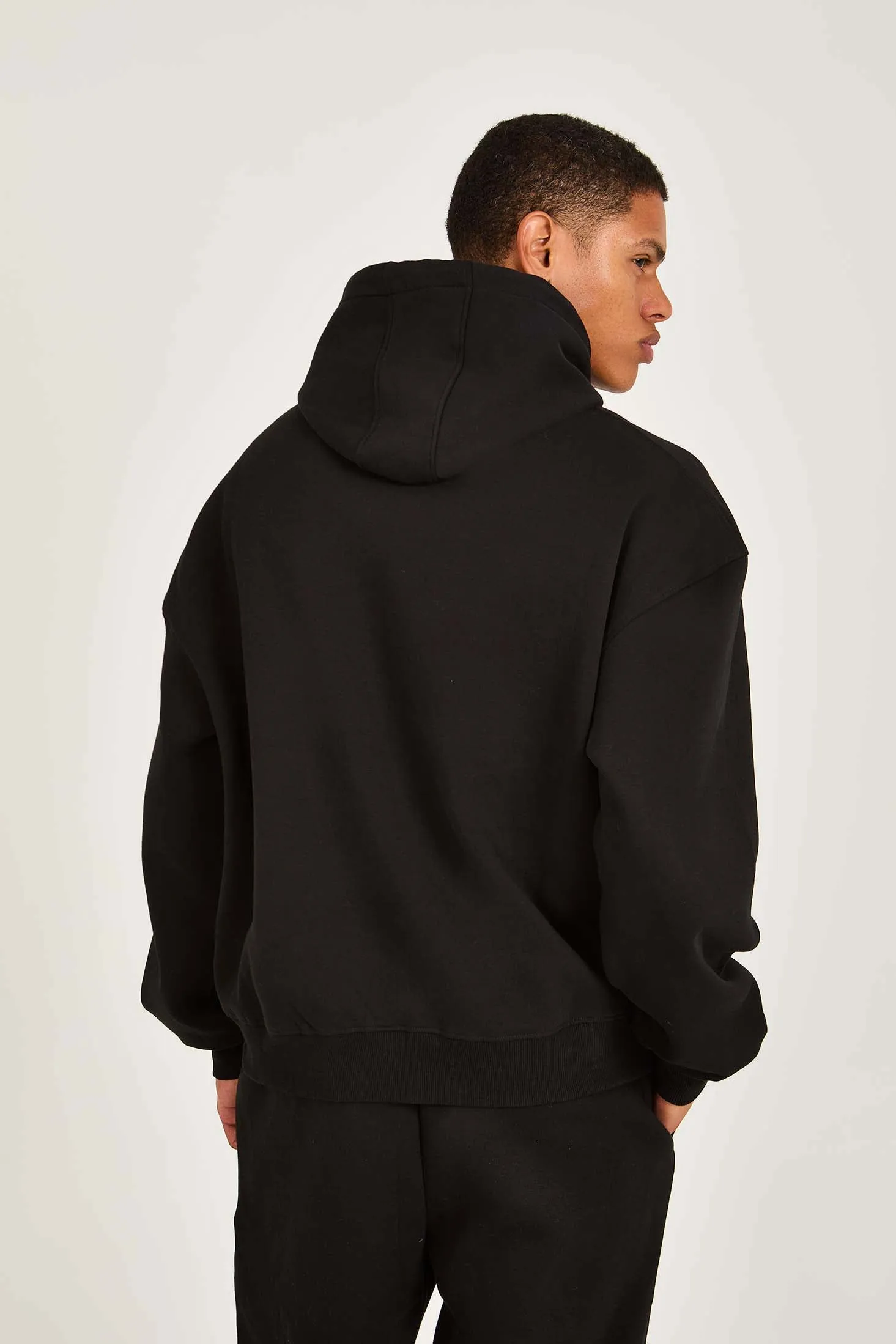Unisex Sweat Shirt  Loose Fit Solid Hoodie Black