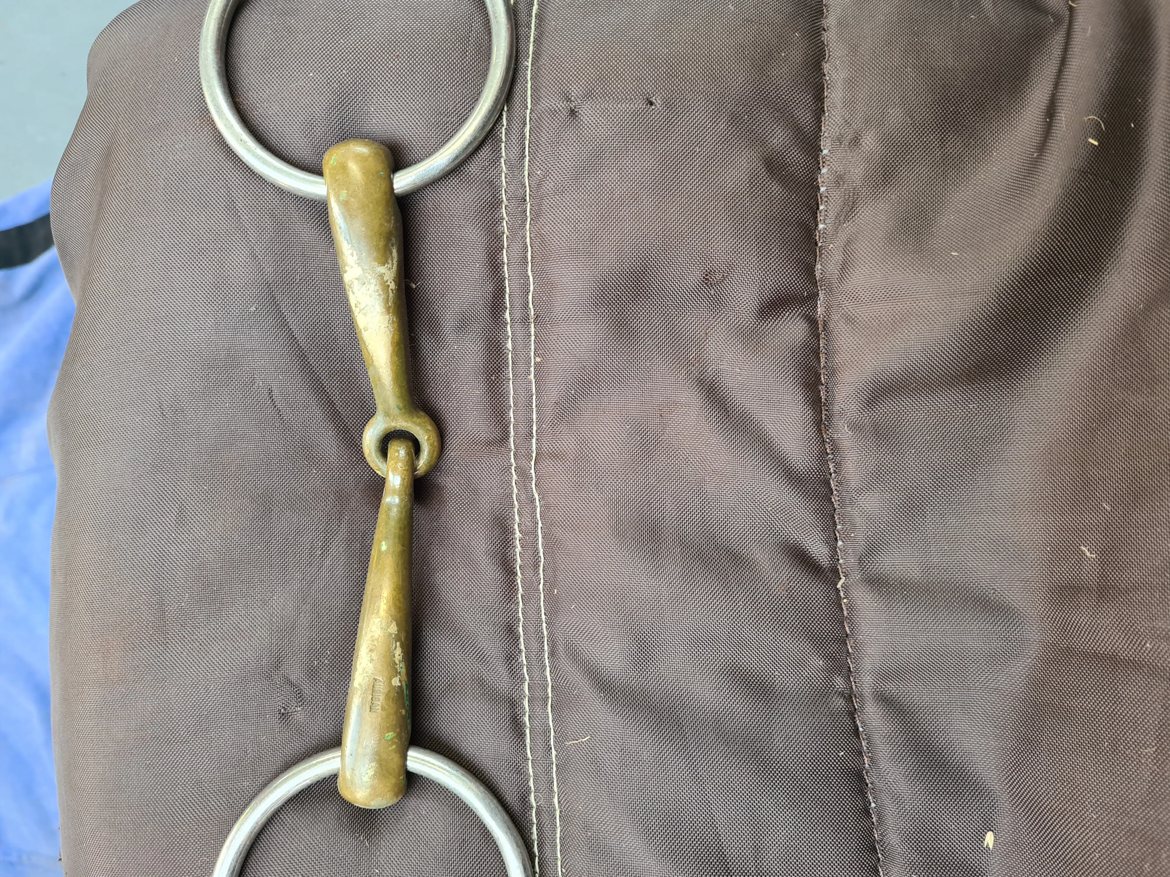 Used 5-1/2" brass loose ring snaffle bit FREE POSTAGE☆