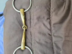 Used 5-1/2" brass loose ring snaffle bit FREE POSTAGE☆