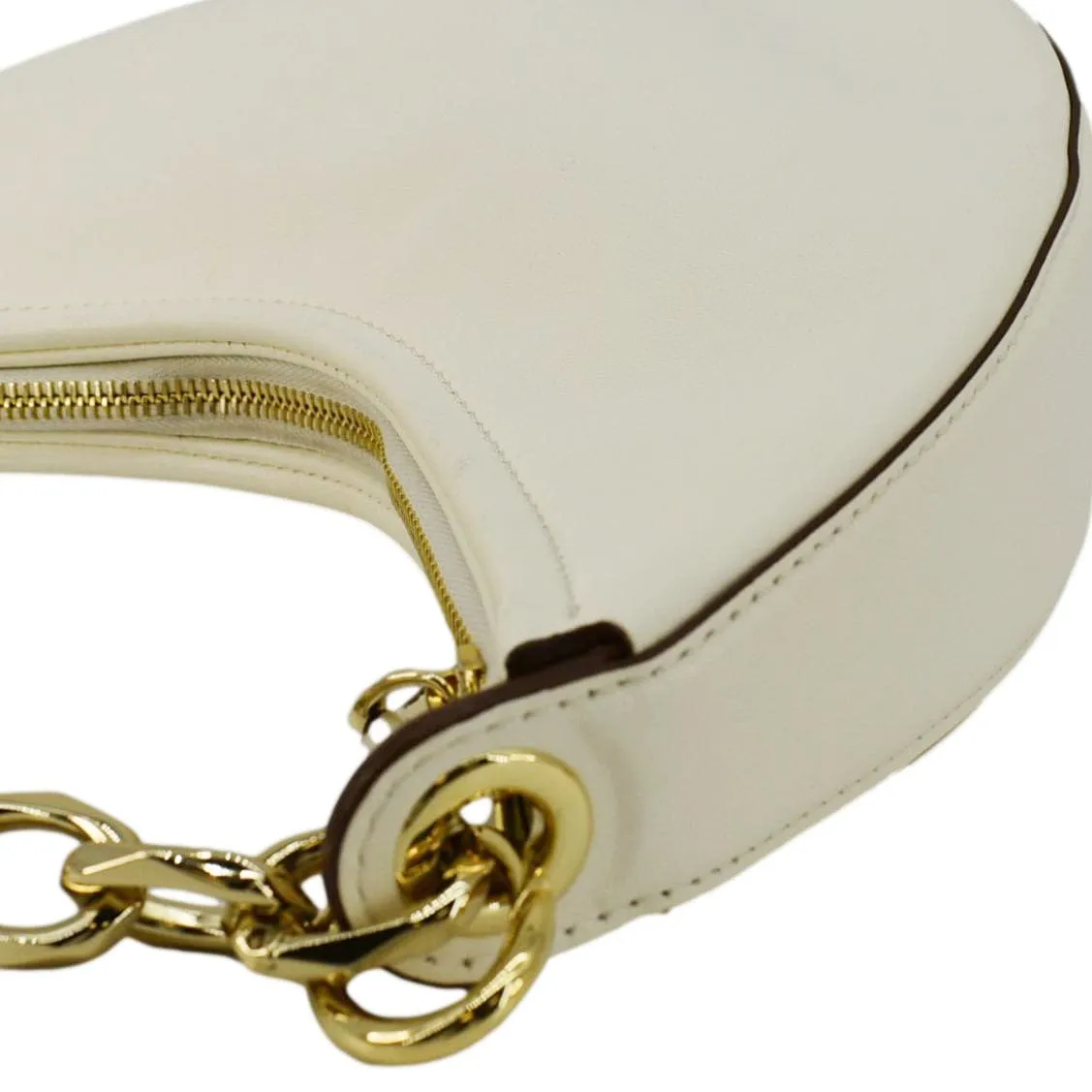 VALENTINO VLogo Moon Mini Nappa Leather Hobo Bag White