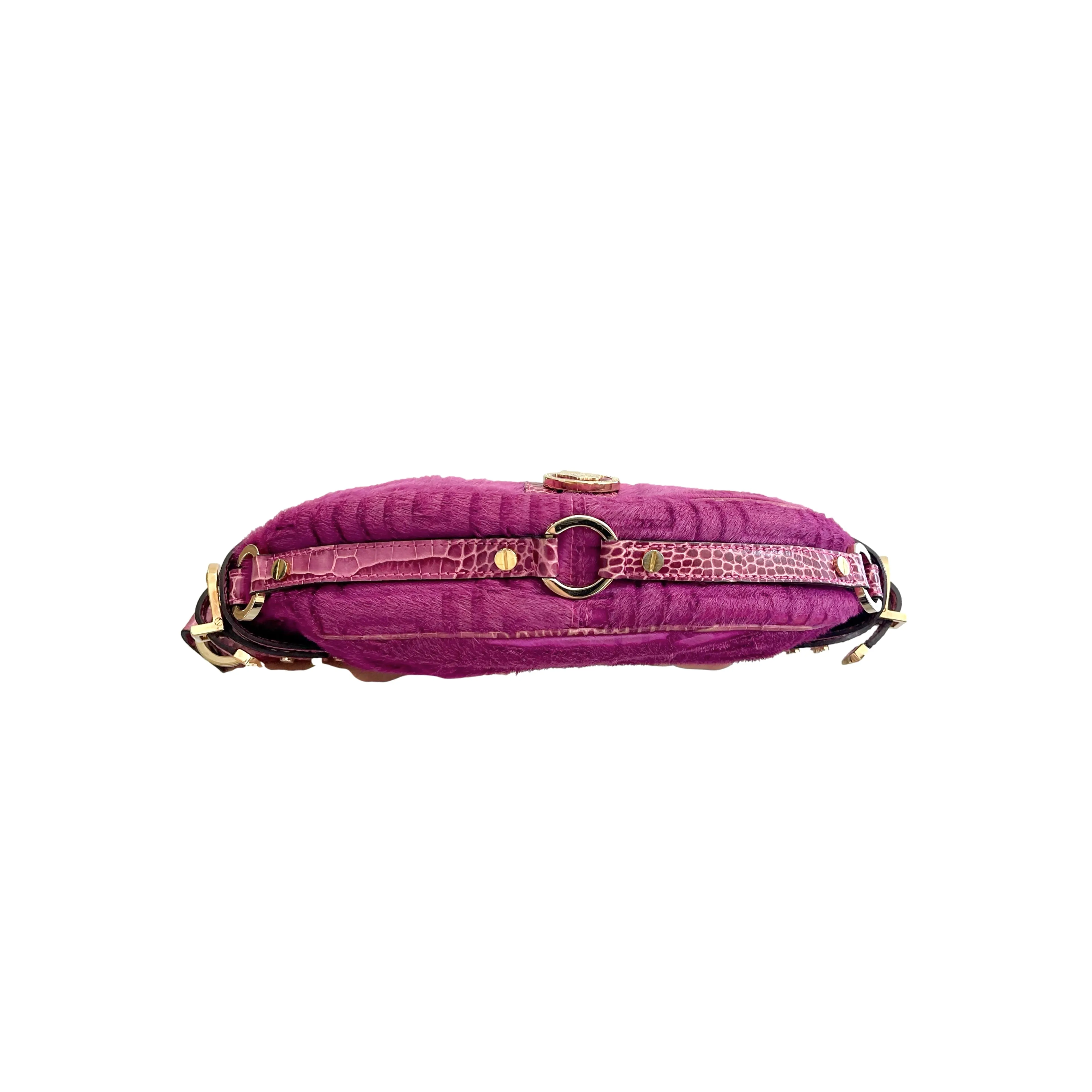 Versace Pink Calf Hair Shoulder Bag
