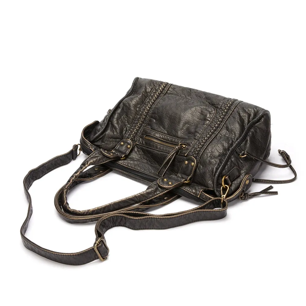Vintage Large Capacity PU Leather Handbag for Women