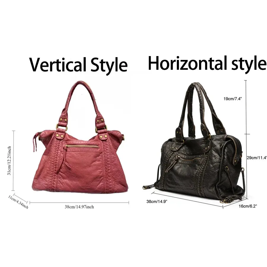 Vintage Large Capacity PU Leather Handbag for Women