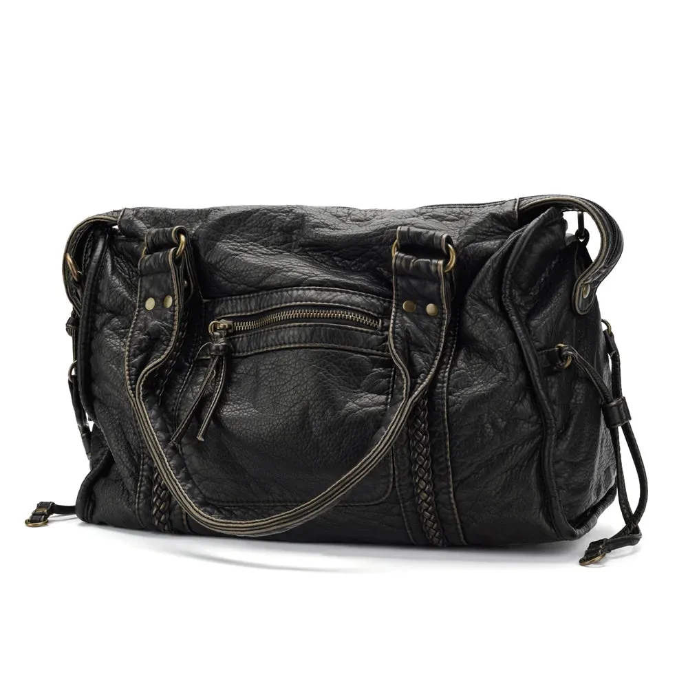 Vintage Large Capacity PU Leather Handbag for Women
