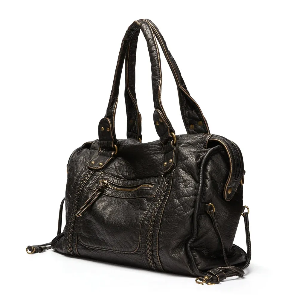 Vintage Large Capacity PU Leather Handbag for Women