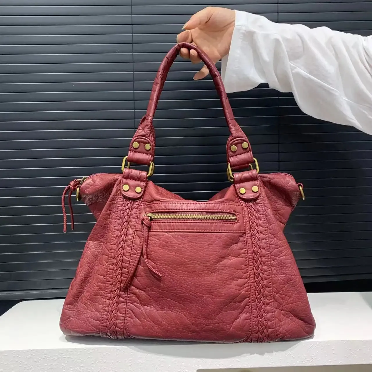 Vintage Large Capacity PU Leather Handbag for Women