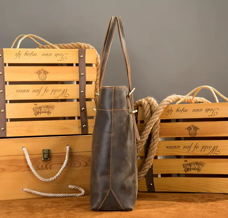 Vintage Leather Tote Bag