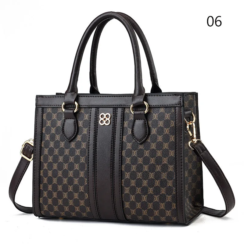 Vintage Round Print Adjustable Handbags for Ladies