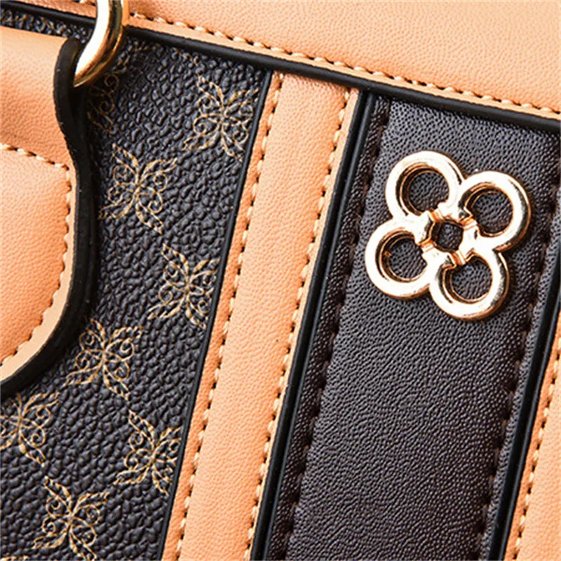 Vintage Round Print Adjustable Handbags for Ladies
