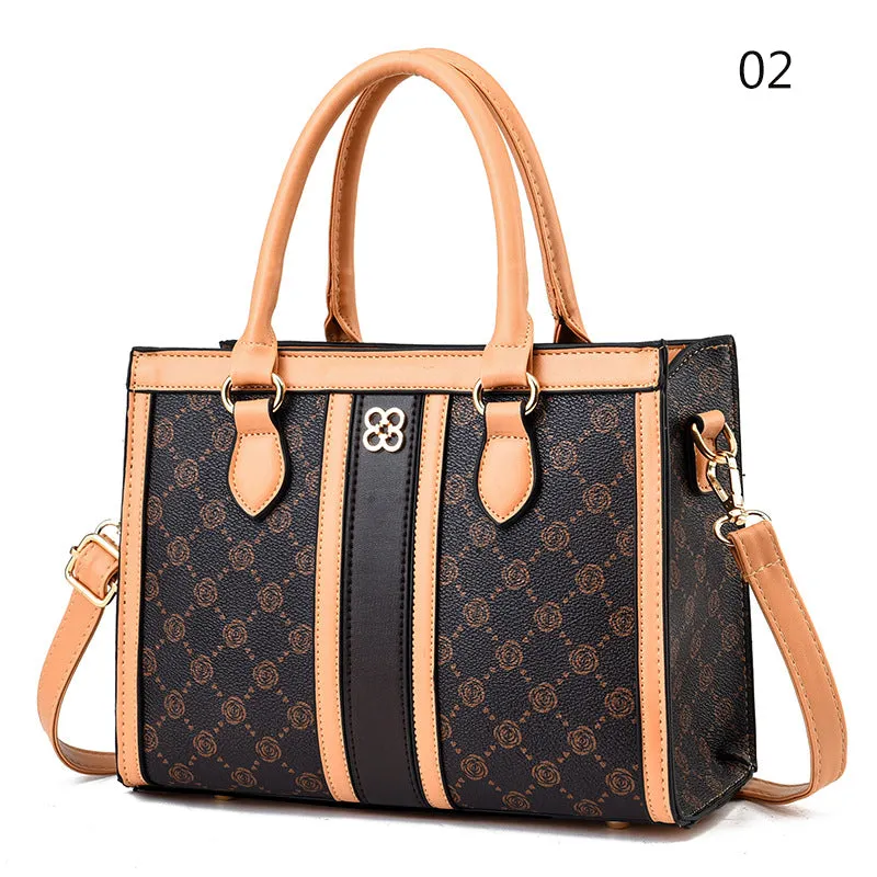 Vintage Round Print Adjustable Handbags for Ladies