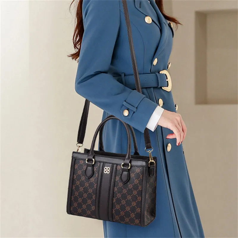 Vintage Round Print Adjustable Handbags for Ladies
