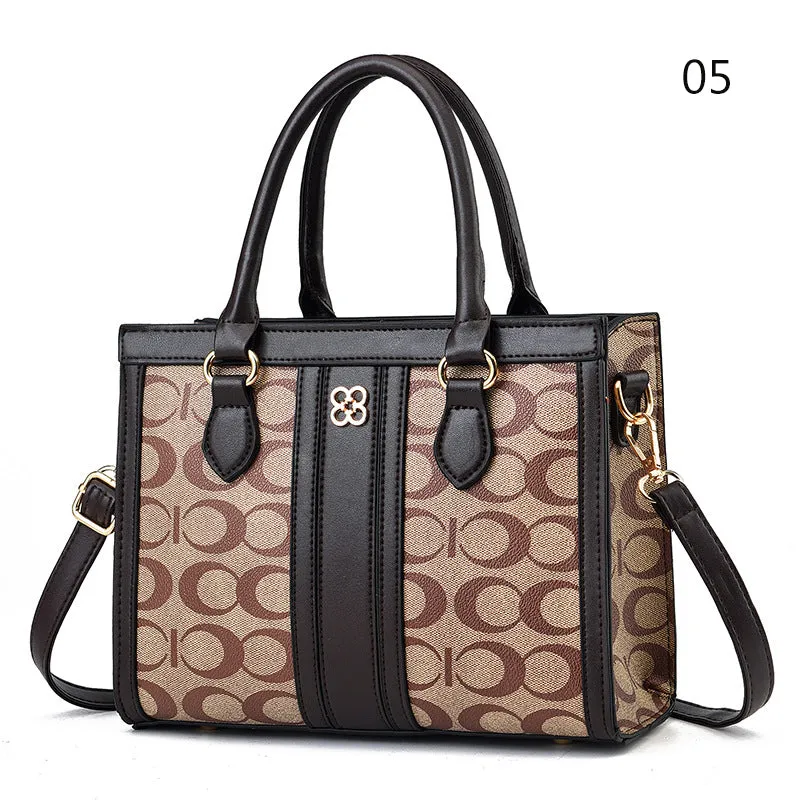 Vintage Round Print Adjustable Handbags for Ladies
