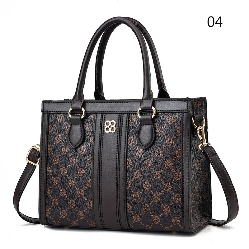 Vintage Round Print Adjustable Handbags for Ladies