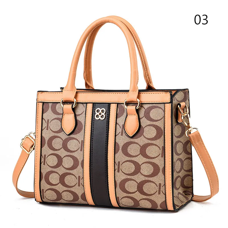 Vintage Round Print Adjustable Handbags for Ladies
