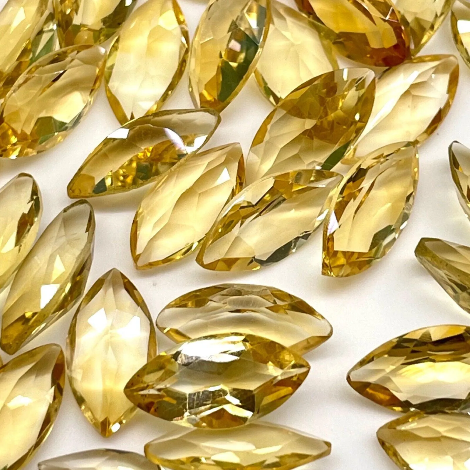 VVS 8 Pcs Natural Citrine 14x7mm Marquise Cut Loose Untreated Gems Wholesale Lot