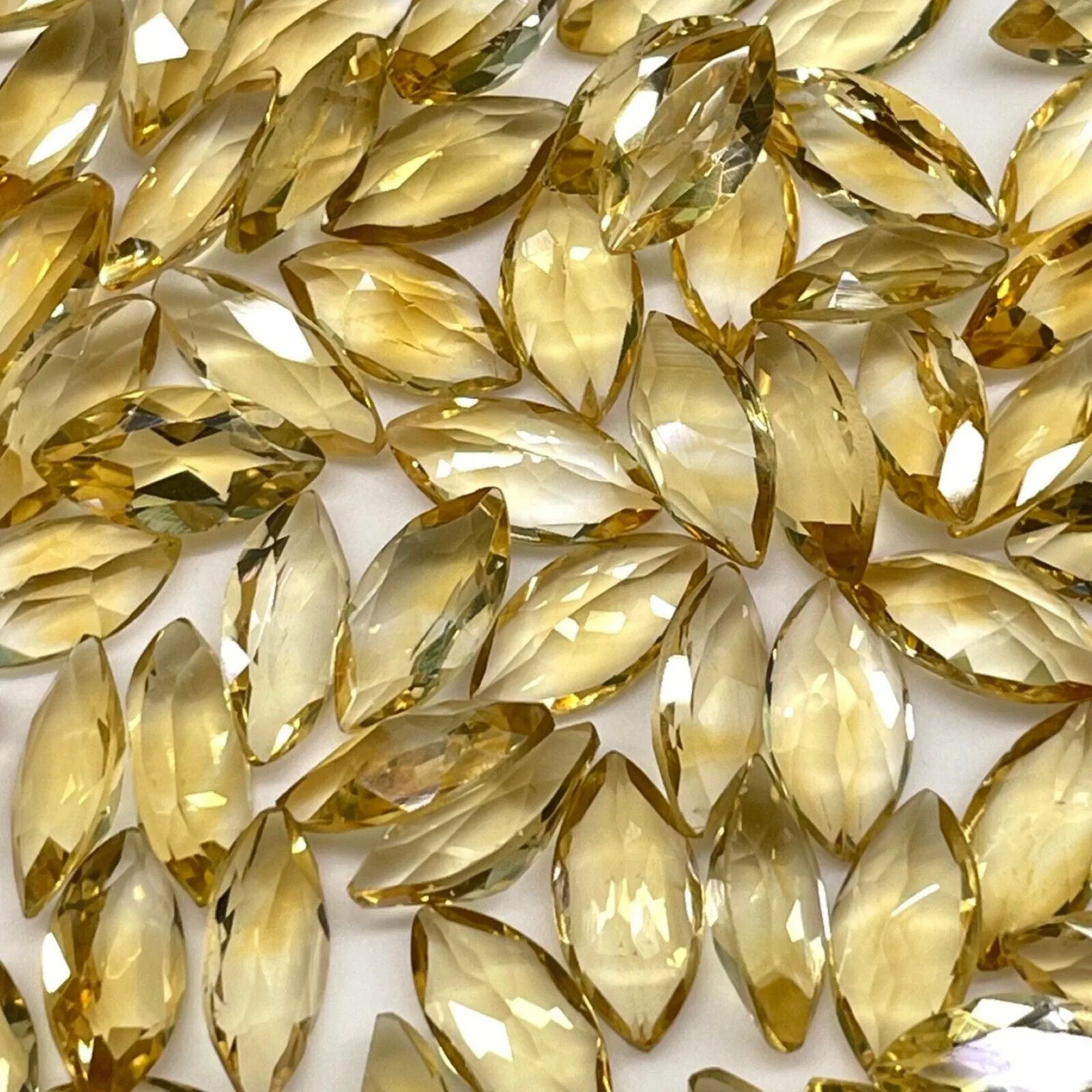VVS 8 Pcs Natural Citrine 14x7mm Marquise Cut Loose Untreated Gems Wholesale Lot