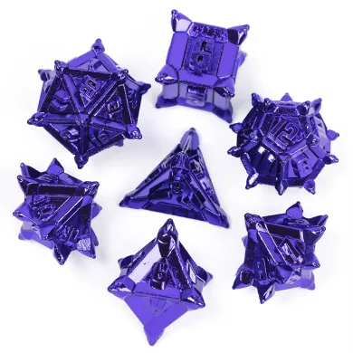 Warrior's Flail: Purple - Metal RPG Dice Set